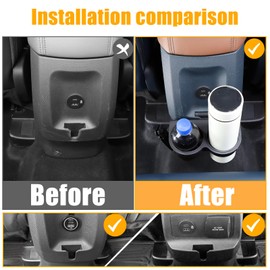 Daeiclru Rear Cup Holder Expander Organizer Compatible with Ford Maverick 2022-2024, Automotive Cup Holder Water Bottle Expander Car Drink Holder Cup Holder Insert Removable FITS Slot Accessories