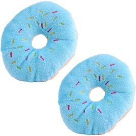 2 PCS Blue Donut Shape Plush Pet Toy Funny Dog Toys,Lovely Donut Shaped Squeaky Squeaking Sound Toy for Pet Chew Toy Squeaky Plush Dog Toy Blueberry Dog Toy Chew Guard Dog Squeak Toys