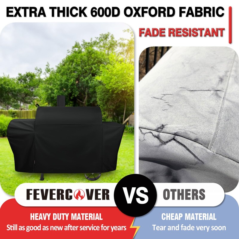 FEVERCOVER Grill Cover for Oklahoma Joe's Longhorn Combo Grill, Heavy