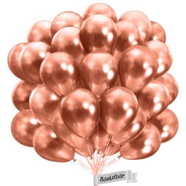 Organic Balloons Rose Gold [Pack of 25] Glossy/Chrome • Diameter 38 cm XXL • Made in the EU • Premium Organic Balloons • 100% Natural Latex • Certified Climate Neutral • Rose Gold Balloons Birthday