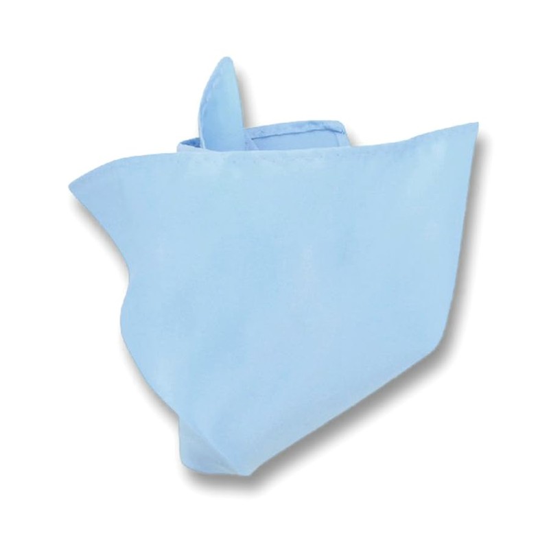 Color sólido Hankerchief bolsillo cuadrado pañuelo pañuelos para hombre, Celeste