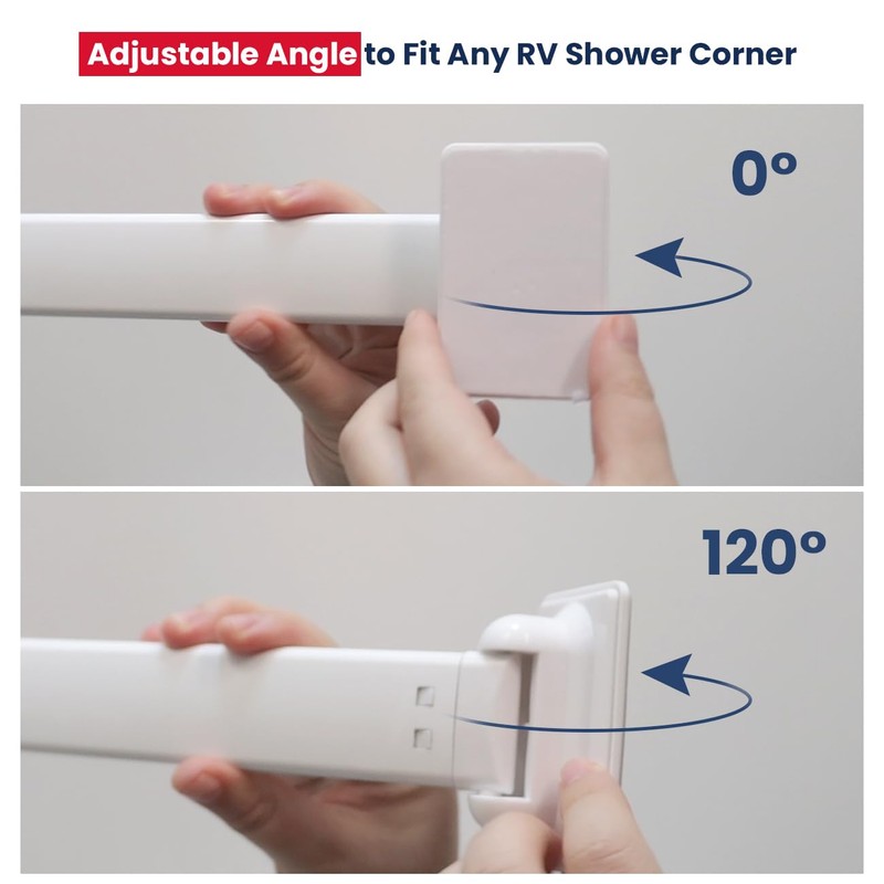 Adjustable RV Shower Corner Storage Bar- Durable Aluminum RV Corner