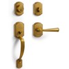 SORWDUERM 1 Pack Antique Brass Front Door Handle and Deadbolt