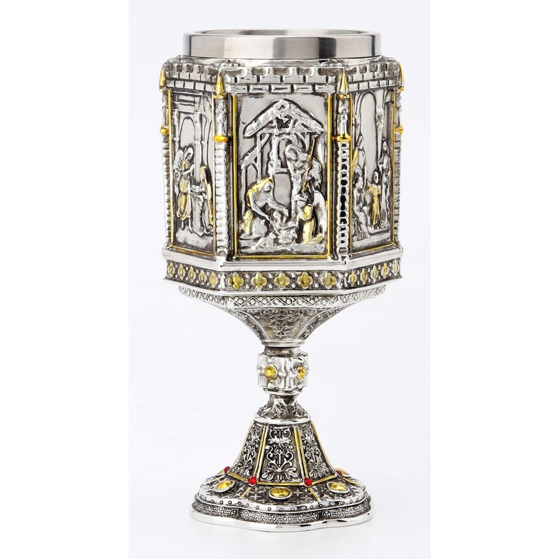 Veronese Design 7 1/8 Inch Life Of Jesus Wine Chalice