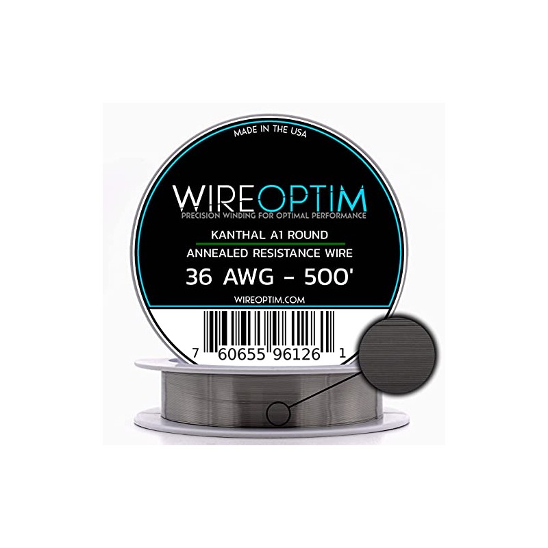 WIREOPTIM Kanthal A1 Resistance Wire 36 AWG - 500 Feet