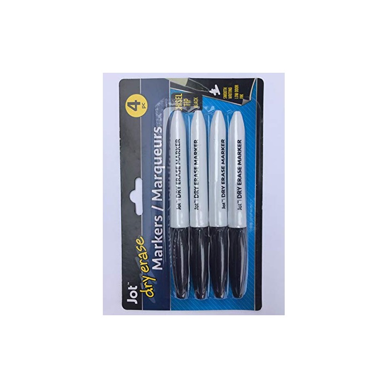 Party Supplies Jot Dry Erase Markers Marqueurs Chisel Tip Black