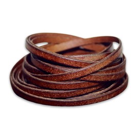 YZROHYI Leather Cord Flat 5 mm Brown Leather Strap Sold by the Metre Leather Band Wide Leather Stripes Natural Leather Cord Leather Bands for Bracelets Leather Bands for Crafts Faux Leather Strap Wide