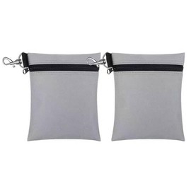Zipper Golf Tee Ball Pouch Bag with Metal Lobster Claw Clip,2Pcs Zipper Golf Tee Bag Pouch with Metal Lobster Claw Clip,Golf Tee Pouch Golf Ball Bag Golf Ball Storage Bag with Lobster Claw Clip,Grey