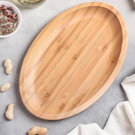 Wilmax England Set Of 3 Bamboo Oval Platter 17" inch X 12.5" inch | For Appetizers / Barbecue