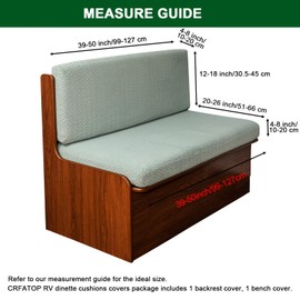 CRFATOP Green RV Dinette Cushion Covers Set of 2 Jacquard Camper Seat Slipcover Stretch Sofa Loveseat Chair Cover Futon Protector for RV Camper Car Bench 2 Backrest Cover & 2 Bench Cover