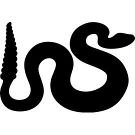 ANGDEST Rattlesnake Silhouette (Black) (Set of 2) Premium Waterproof Vinyl Decal Stickers for Laptop Phone Accessory Helmet Car Window Bumper Mug Tuber Cup Door Wall Decoration