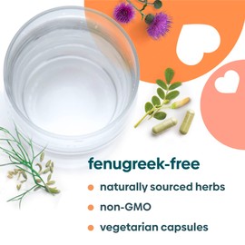 UpSpring Milkflow Breastfeeding Supplement Capsules with Moringa & Blessed Thistle | Fenugreek-Free | Lactation Supplement to Support Breast Milk Supply | 60 Capsules