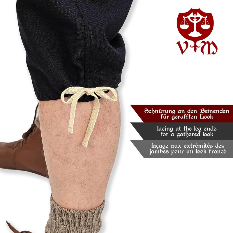 Vehi Mercatus Knickerbocker Karimir Cotton Black or Brown LARP, Reenactment,