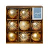 Premier 9 x 60mm Decorated Baubles - Champagne Gold