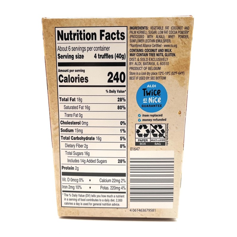 Belgian Cocoa Moser Roth Truffles Dusted in Rich Cocoa 8.81oz/250g