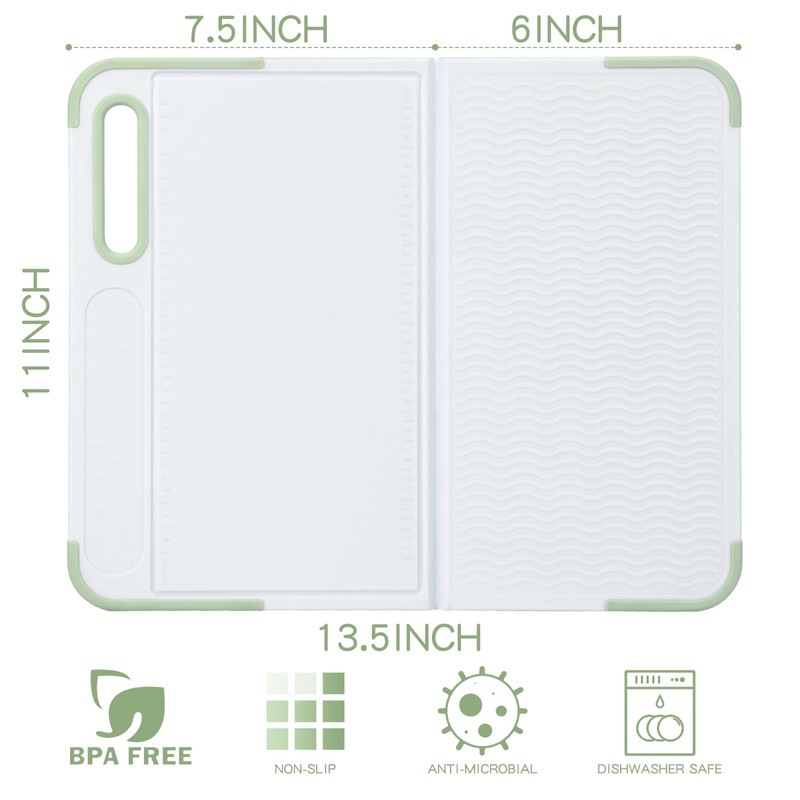 Multi-Functional Foldable Cutting Board with Measurement Markings, Non-Slip Surface &