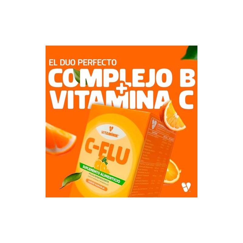 Vitaminik Vitamina C + Zinc Efervescente 10 Sobres Sabor Naranja