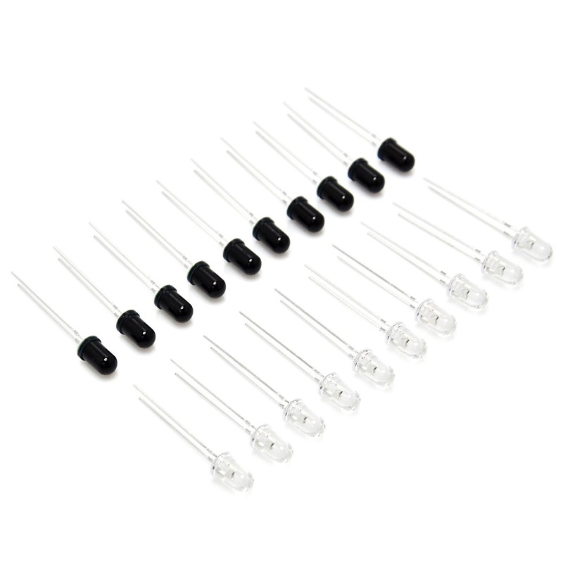 Gikfun 5mm 940nm LEDs Infrared Emitter and IR Receiver Diode