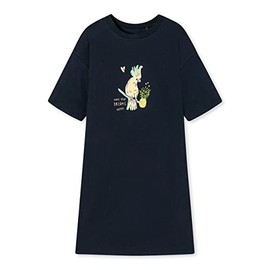 Schiesser Girls' Nightdress - 100% Organic Cotton - Size 140 to 176, Dark Blue Printed_178967