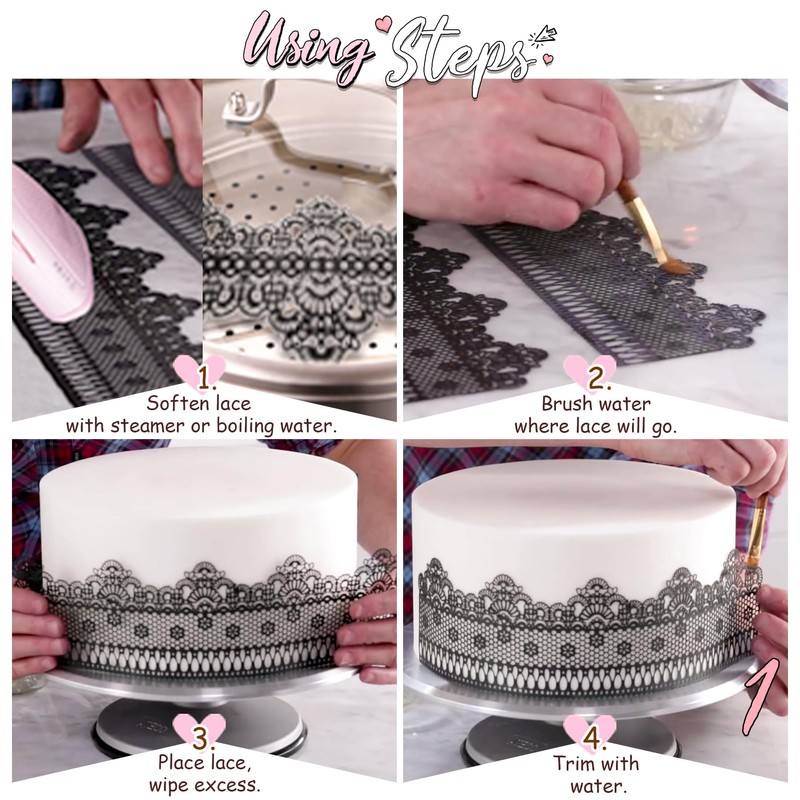 FUNSHOWCASE Large Pre-Made Ready to Use Edible Cake Lace Lattice