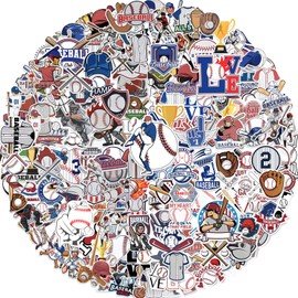 Baseball Party Favors Supplies, 200 Pcs Baseball Stickers Birthday Decorations Gifts Waterproof Vinyl Sports Stickers Baseball Helmet Stickers Baseball Stickers for Water Bottles Laptops Skateboards