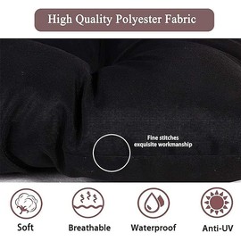 GZYLCH Double Papasan Cushion, Thick Comfortable Waterproof Hammocks Swing Pads with Ties, Outdoor Oversized Overstuffed Double Papasan Chair Cushion Only (White)