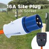 Status 16A Site Plug to 1 Way UK Socket, 20cm