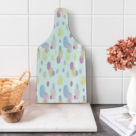 Ambesonne Pastel Cutting Board, Watercolor Texture Liquid Paint Drops Dots Aquarelle Art Style Romantic Colorful, Decorative Tempered Glass Cutting and Serving Board, Wine Bottle Shape, Multicolor