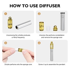 Milumber 417 Hz Breathing Necklace, Meditation Necklace, Quit Smoking Necklace, Necklace with Diffuser, Anxiety and Stress Relief Through Breath Frequency Sound Therapy and Aromatherapy, Gold