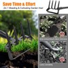 Garden Hoe, 2-in-1 Stirrup Action Hoe with 4-Tine Cultivator Rake,