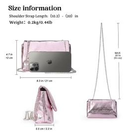 VNFIOEI Small Clutch Bag with Chain, Fashionable Shoulder Bag, Elegant Evening Bag, Mini Handbag, pink