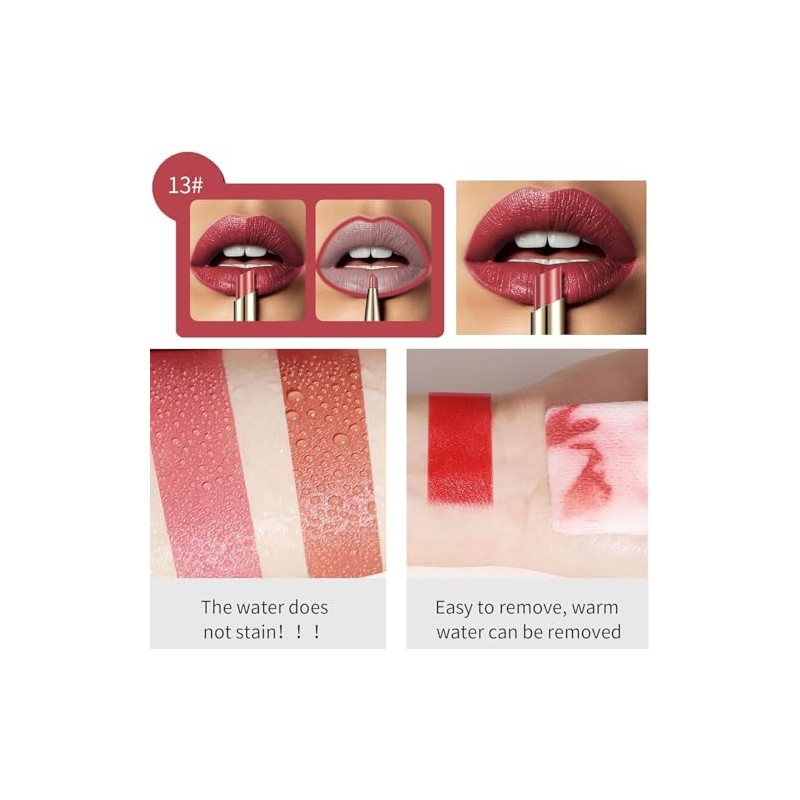LONEOURS Lápiz Labial y Delineador de Labios 2 en 1,