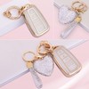 Meruns for Toyota key fob cover with Diamond Bling Keychain,