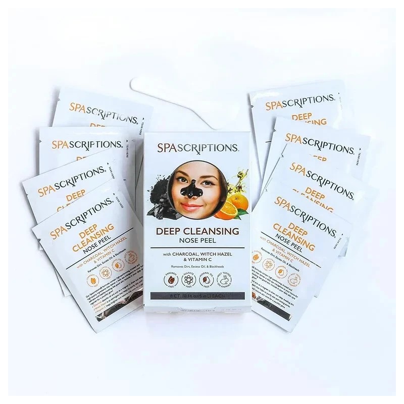 Spascriptions 2 Pack Deep Cleansing Nose Peel Charcoal, Witch Hazel