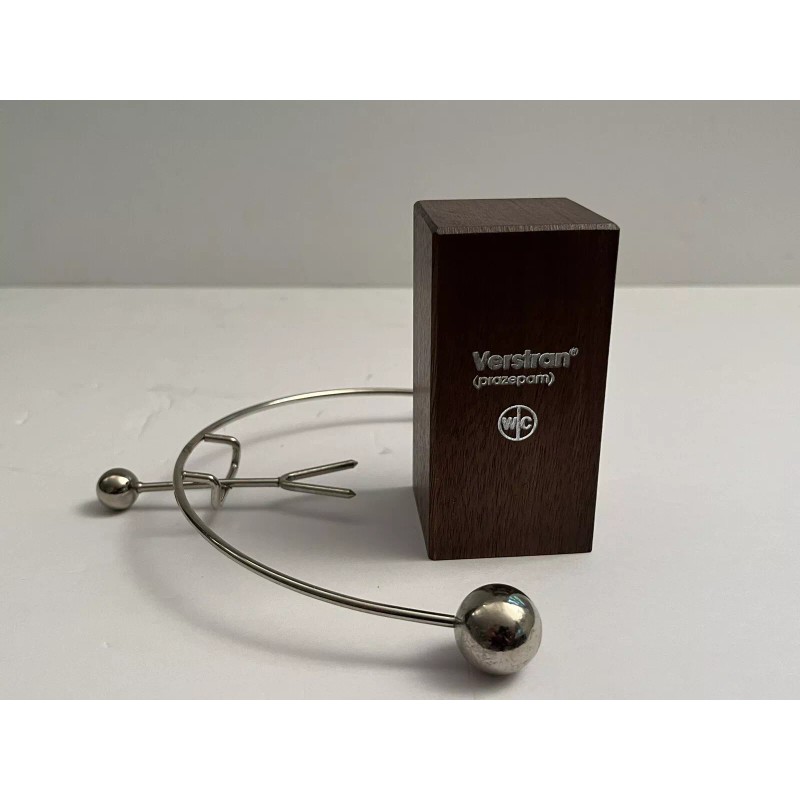 Vintage Advertising NOS Kinetic Motion Balancing Sculpture Metal w/Wood Base