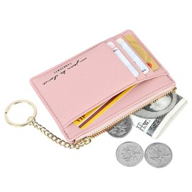 Cynure Women's Purse, Card Holder, Coin Purse, with Keyring, ID Window, pink, Minimalist