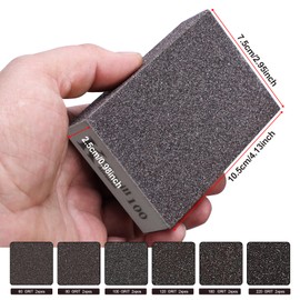 Selutiya12 Pcs Sanding Blocks, 6 Grits(60/80/100/120/180/220), Coarse/Medium/Fine/Superfine Wet and Dry Dual-use Abrasive Pads,Sanding Blocks for Walls, Sandpaper Block, Washable and Reusable