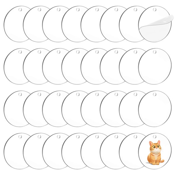 DIVINA VITAE 150Pcs Round Acrylic Blanks Bulk Clear Acrylic Ornament