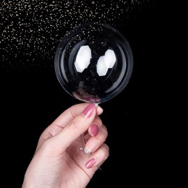 EFAY Small Clear Balloons 100Pcs Mini Bubble Bobo Balloons Latex Free Tiny Crystal T