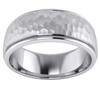Heavy Solid Sterling Silver 8mm Hammered Unisex Wedding Band Comfort