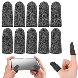 JUGUTA Finger Sleeves - 20 Stück grau 0.3mm, kompatibel mit allen Touchscreens, atmungsaktiv & schweißabsorbierend - Größe Einheitsgröße