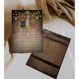 Your Main Event Prints Country Rustic Sunflower Invitations - Rustic Elegant Invites for Wedding Rehearsal Dinner, Bridal Shower, Engagement