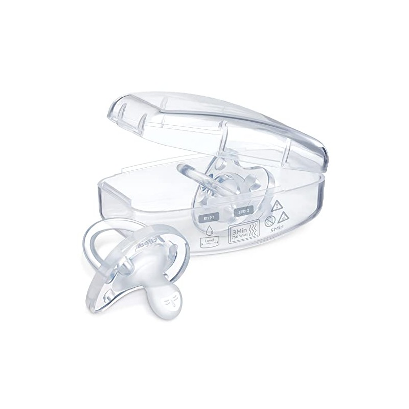 Chicco Chupete de silicona suave, Transparente, 0-6 Month