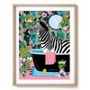 Parmaro Zebra in Bathroom Print, Zebra in Bath Print, A4
