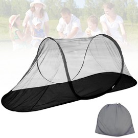 YOUYIKE Mosquito Net Travel Foldable Pop-Up - Mosquito Net Bed 200 x 72 cm Ultralight 360° Protection, 210D Oxford & Fibreglass | Camping, Travel, Indoor | Waterproof & Instant Use (Black)