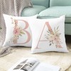 English Alphabet E Decorative Throw Pillow Covers Letter E Floral