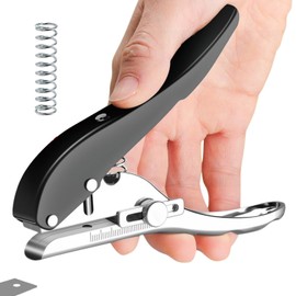 ozgram Hole Punch, 0.24 inch (6 mm) Hole, Single Punch, Paper Punch, Leather Punch, Grommet, 1 Hole, Paper, Cardboard, Leather, Adjustable Hole Position, 1 Hole, Spare Spring Included