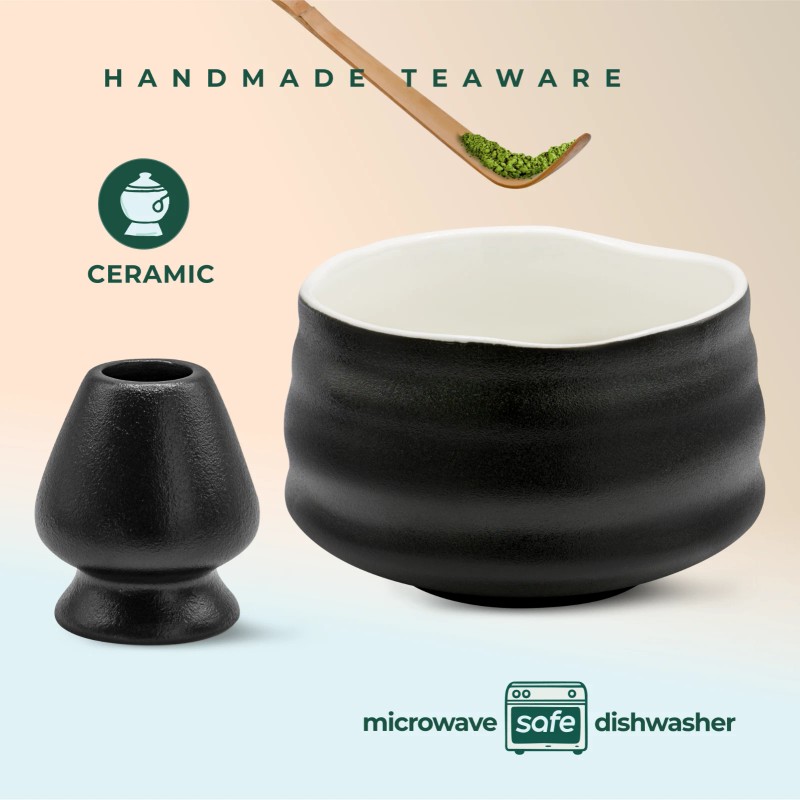 Aprika Life Complete Matcha Starter Set: Bowl, Holder, Whisk, Scoop,