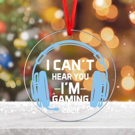 Gamer Ornament - Can't Hear You I'm Gaming, Gamer Gifts, Gifts for Gamers Men, Video Game Ornament, Gamer Ornaments for Christmas Tree, Gaming Ornaments for Christmas Tree