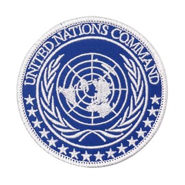 2 Pack Embroidered Patches United Nations Command Badge with Hook Loop Backing for Backpacks, Jackets, Clothing, Appliques, 2 Pieces